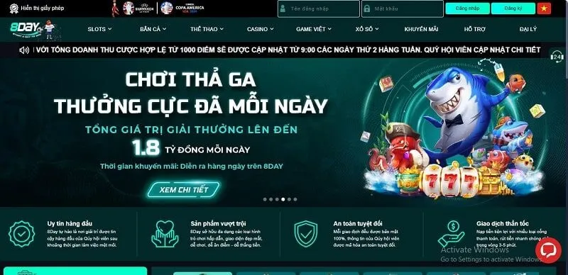 Trải nghiệm trò chơi hợp pháp tại 8Day Trải nghiệm trò chơi hợp pháp tại 8Day